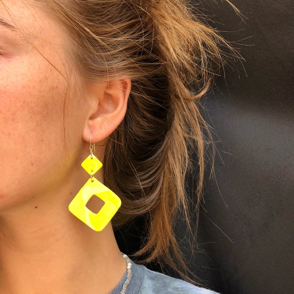 Yellow Diamond Earrings